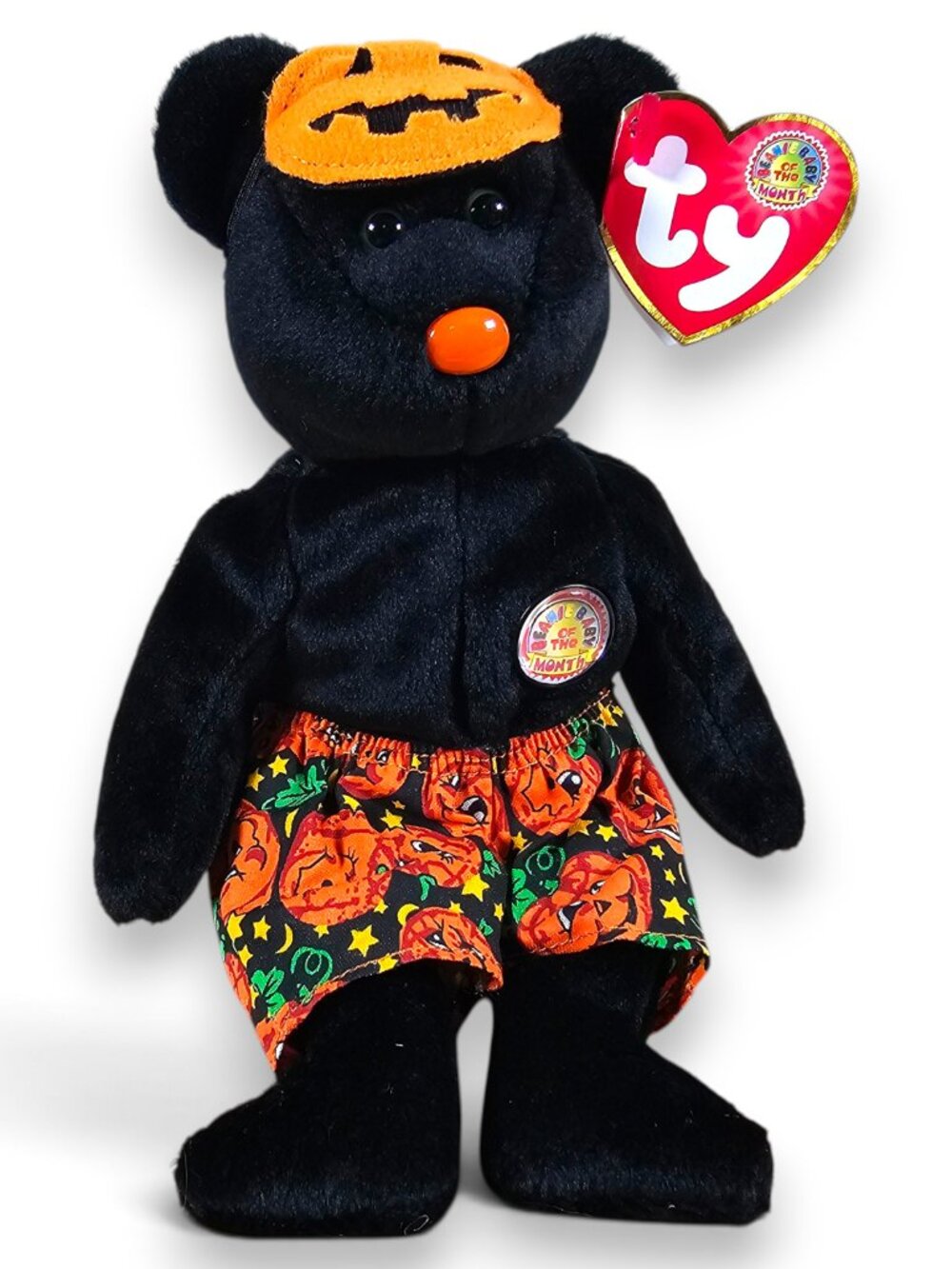 Ty Beanie Babies Scares Bear Beanbag Plush Toy Halloween Black w/ Tags 2006 8.5"